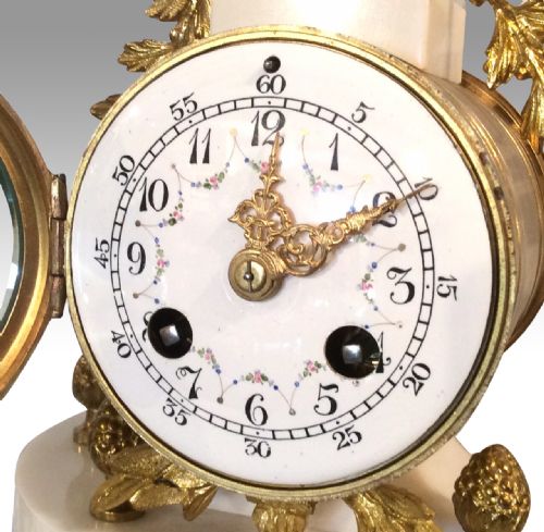 fig 2. Antique Gilt Bronze Marble Mantel Garniture French Clock Set