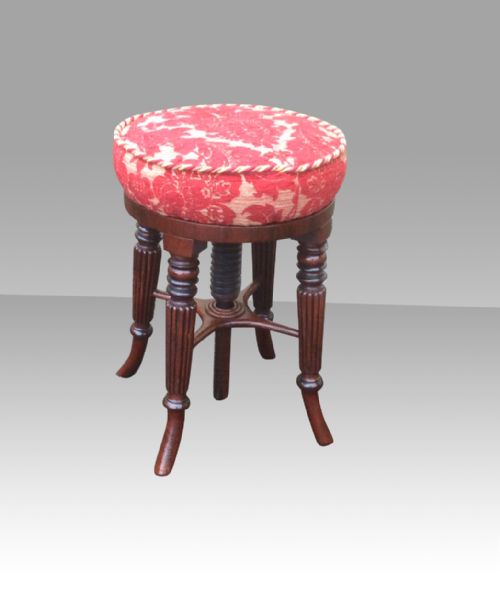 Quality Mahogany Revolving Antique Regency Organ,dressing Table Stool.