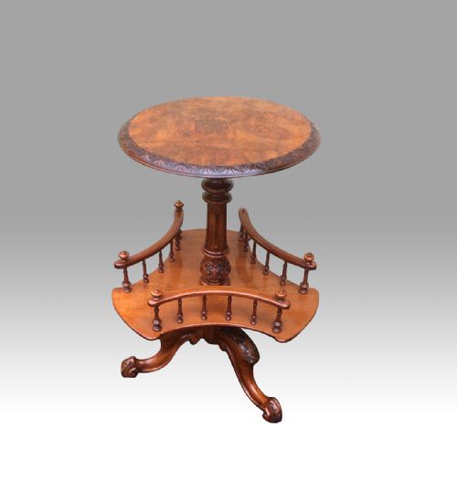 Superb Victorian Burr Walnut Book,wine,side Table of Outstanding Quality