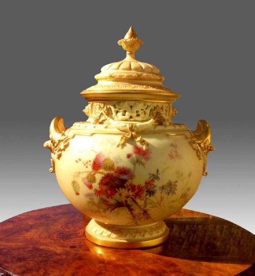 Magnificent Large Royal Worcester Antique Bow Urn Complete with Original Cover
by Edward Raby