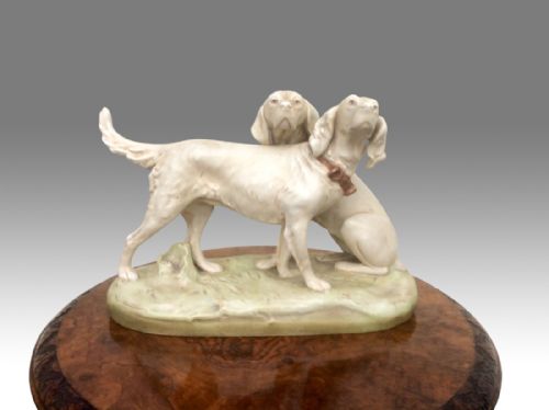 Quality Pair of Antique Royal Dux Dogs