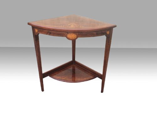 Quality Inlaid Rosewood Antique Corner Table
