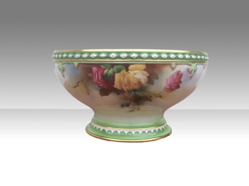 Beautiful Antique Royal Worcester Rose Painted Bowl
