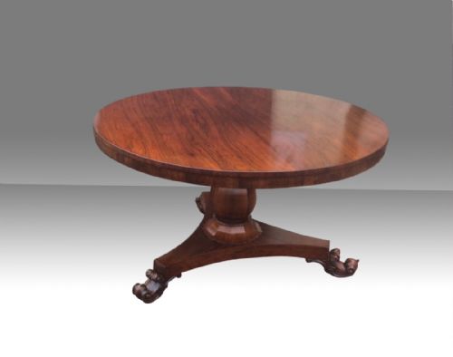 Superb Quality William IV Circular Rosewood Dining,breakfast,hall Table with a Great Center Pedestal