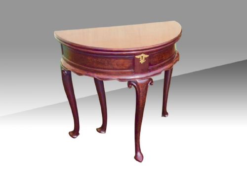 Wonderful Period Antique Irish George 11 Demi Lune Mahogany Tea Table of Small Proportions