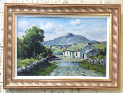 Superb Charles Mcauley Irish  Oil Painting of Tievebulliagh,glen Ballyenion.