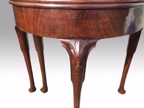 FABULOUS RARE ANTIQUE IRISHGEORGE 11 MAHOGANY DEMI LUNE TURN OVER LEAFGAMES TABLE - ADDITIONAL PHOTO 3