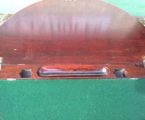 FABULOUS RARE ANTIQUE IRISHGEORGE 11 MAHOGANY DEMI LUNE TURN OVER LEAFGAMES TABLE - ADDITIONAL PHOTO 10