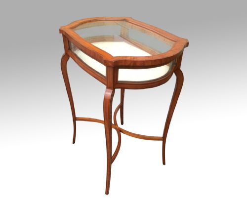 Stunning Inlaid Satinwood Bijouterie Display Table Cabinet.

