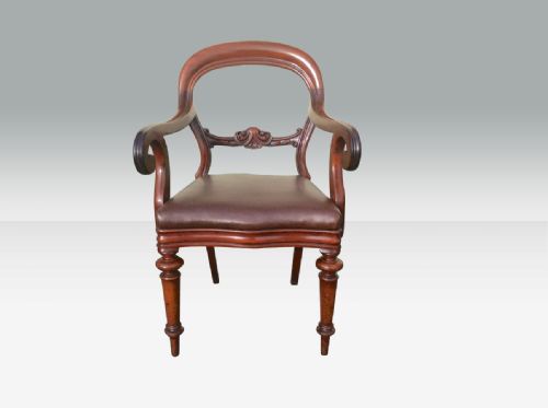 Quality Rare Victorian Mahogany Ballon Back Carver,desk Chair.