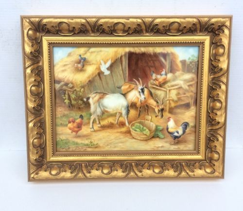Stunning Oil Painting on Porcelain by Royal Worcester Artist F Clark.