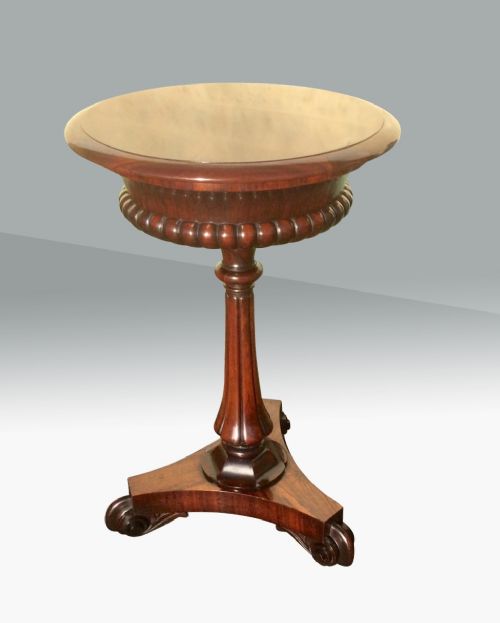 Regency Rosewood Circular Lamp Table Teapoy,tea Poy