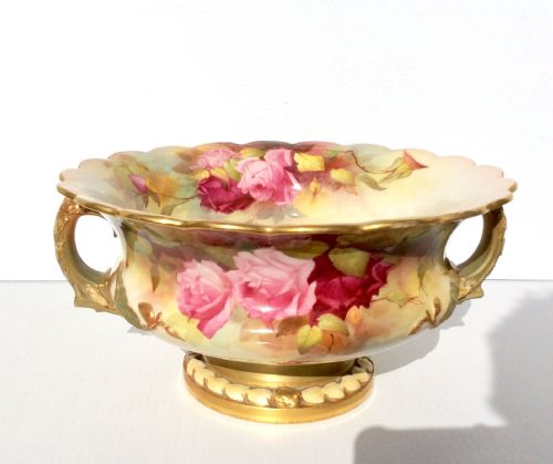 Beautiful Large Antique Royal Worcester Jardiniere Bowl