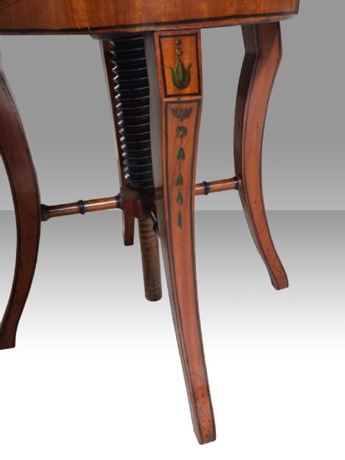 ANTIQUE SATINWOOD REVOLVING MUSIC CHAIR - ADDITIONAL PHOTO 3