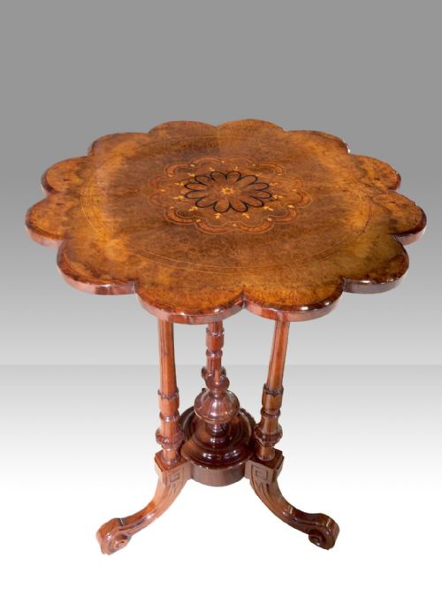 Burr Walnut Antique Wine,occasional,lamp Table