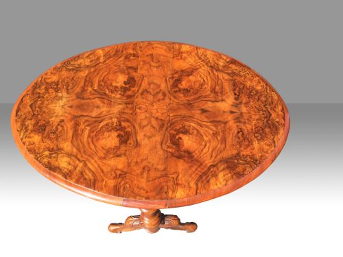 ANTIQUE BURR WALNUT BABY SUTHERLAND TABLE IN SUPERB CONDITION - ADDITIONAL PHOTO 3