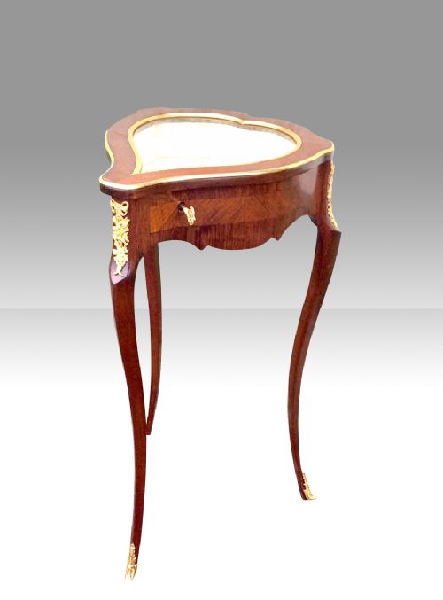 Antique Rosewood Bijouterie Display Cabinet Table.