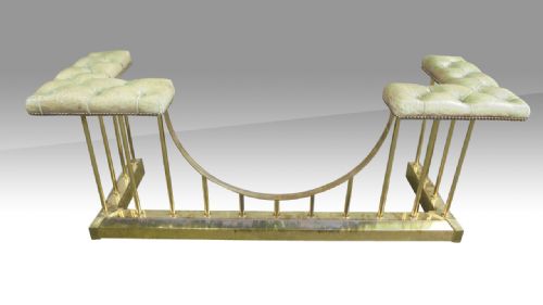 Superb Antique Brass and Leather Country House Club Fender.