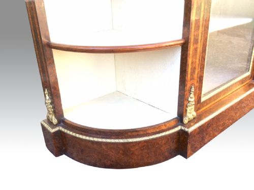 FABULOUS ANTIQUE BURR WALNUT BABY CREDENZA CABINET - ADDITIONAL PHOTO 6