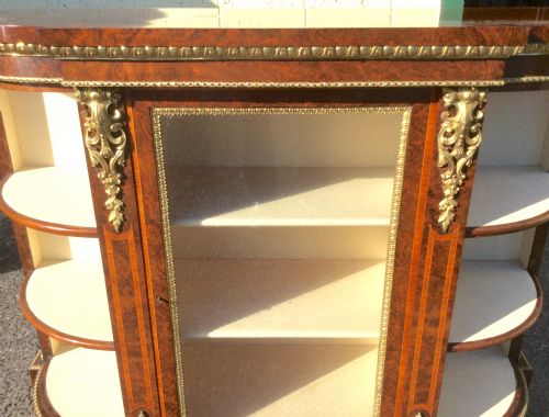FABULOUS ANTIQUE BURR WALNUT BABY CREDENZA CABINET - ADDITIONAL PHOTO 8