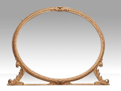Antique Gilt Overmantle Overmantel Mirror