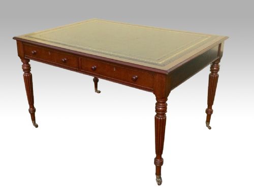 Mahogany Antique Library Table Partners Desk.