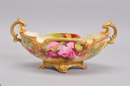 Royal Worcester Pedestal Bowl Signed J Southall (Roses)