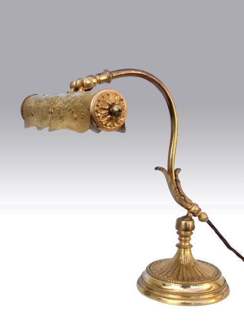 Antique Gilted Brass Desk Lamp