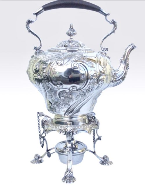fig 1. Antique Sterling Silver Spirit Kettle