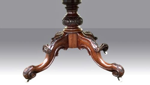 ANTIQUE EARLY VICTORIAN OVAL ROSEWOOD CENTRE PEDESTAL HALLBREAKFAST LOO TABLE - ADDITIONAL PHOTO 5