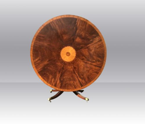 Large Antique Design Circular Inlaid Mahogany  Veneered Dining, Breakfast,hall Table.