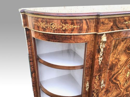 EXHIBITION QUALITY BURR WALNUT ANTIQUE CREDENZA CABINET SIDEBOARD - ADDITIONAL PHOTO 5