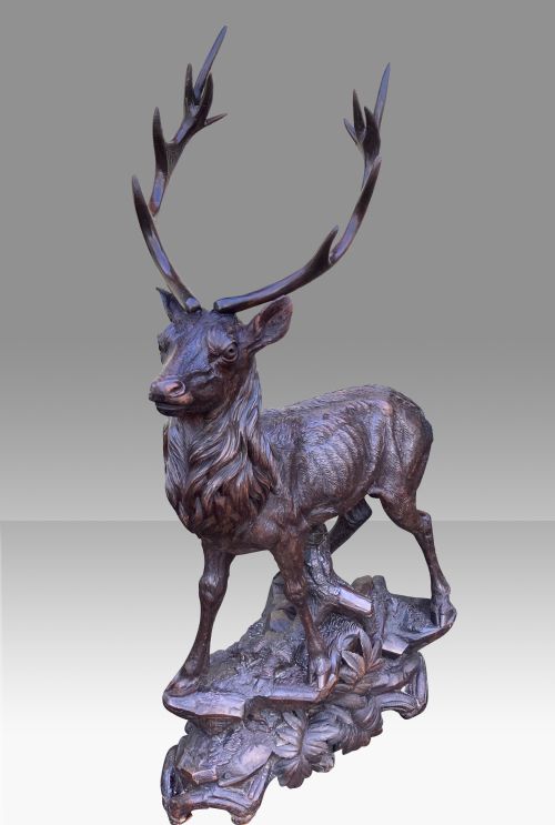 Large Antique Black Forest Stag.