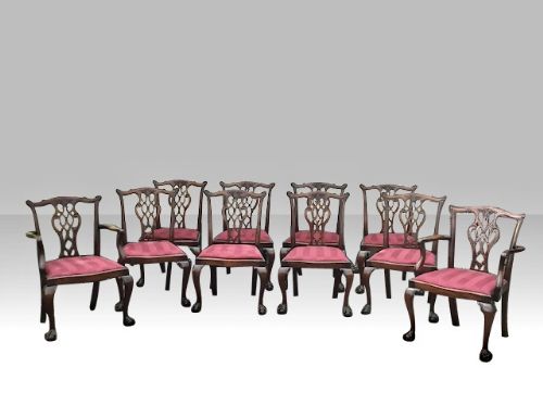 Set of Ten Antique Dining Chairs