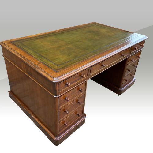 Antique Mahogany Pedestal Desk