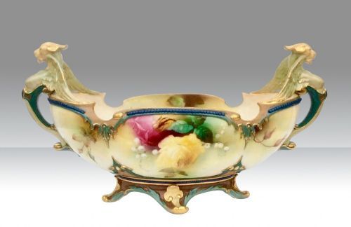 Antique Royal Worcester Roses Vase by Lewis