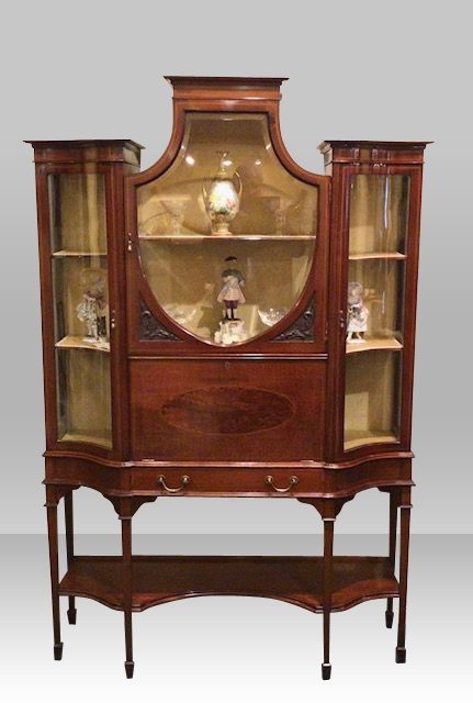 Antique Secretaire Display Cabinet