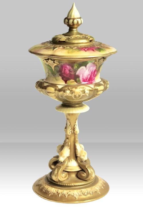 Antique Royal Worcester Roses Pot Pourri by Spilsbury