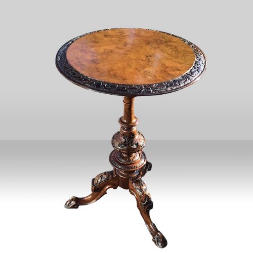 Antique Burr Walnut Occasional Wine Side Table