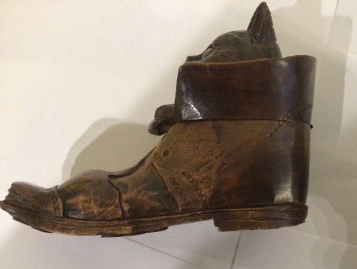 PAIR OF ANTIQUE BLACK FOREST CAT IN BOOT INKWELLS - ADDITIONAL PHOTO 7