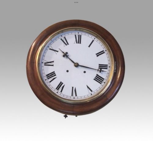 Large Antique Circular Striking School Clock