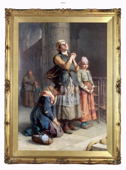 Large Antique Painting Signed by Renowned Artist 
William Harris Weatherhead