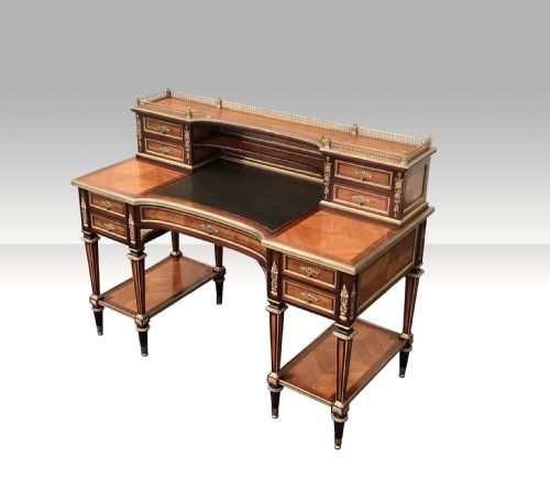 IMPORTANT ANTIQUE FRENCH KINGWOOD DESK BY JEAN WERNER - ADDITIONAL PHOTO 1