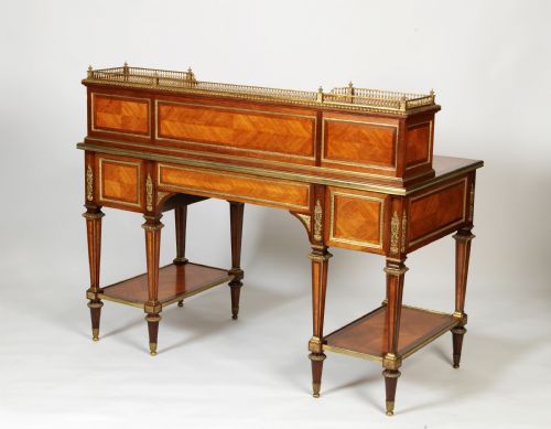 IMPORTANT ANTIQUE FRENCH KINGWOOD DESK BY JEAN WERNER - ADDITIONAL PHOTO 3