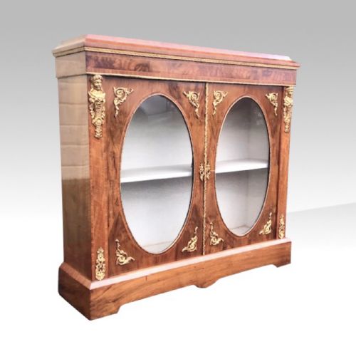 ANTIQUE WALNUT TWO DOOR PIER CABINET - ADDITIONAL PHOTO 2