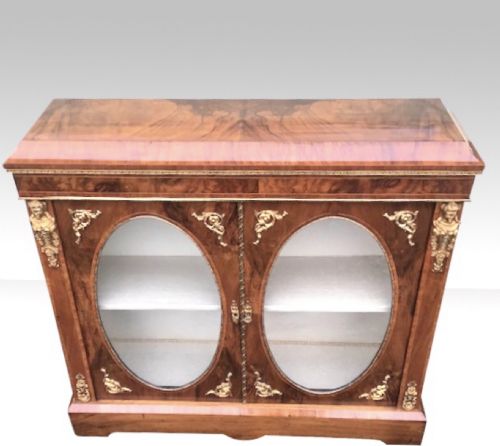 ANTIQUE WALNUT TWO DOOR PIER CABINET - ADDITIONAL PHOTO 5