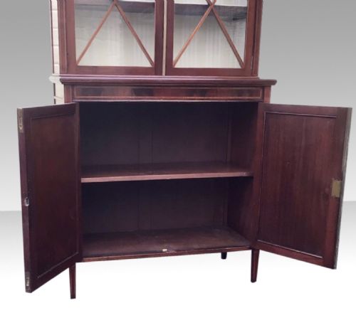 ANTIQUE INLAID MAHOGANY CABINETBOOKCASE - ADDITIONAL PHOTO 6