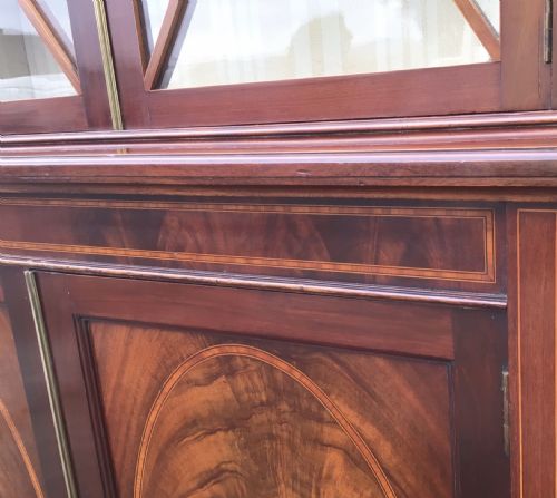 ANTIQUE INLAID MAHOGANY CABINETBOOKCASE - ADDITIONAL PHOTO 7