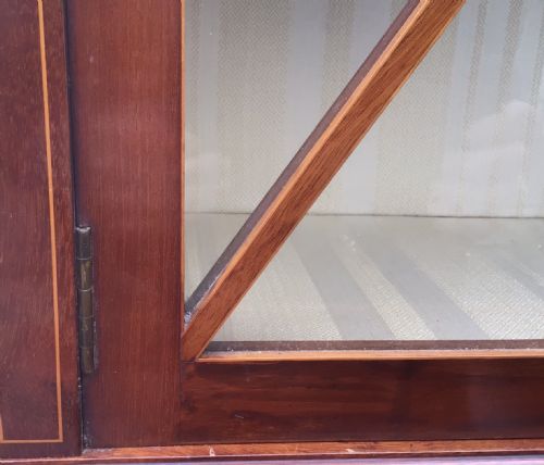 ANTIQUE INLAID MAHOGANY CABINETBOOKCASE - ADDITIONAL PHOTO 8