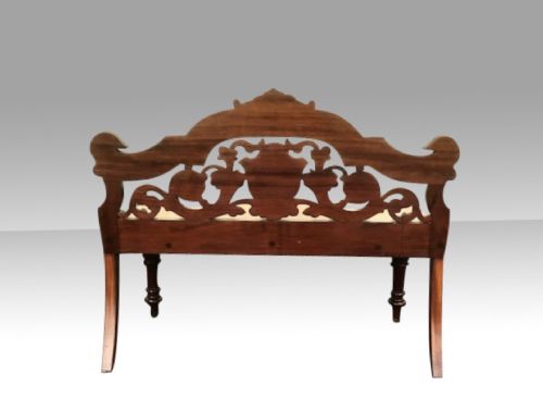 QUALITY ANTIQUE MAHOGANY BENCH WINDOW SEAT - ADDITIONAL PHOTO 1